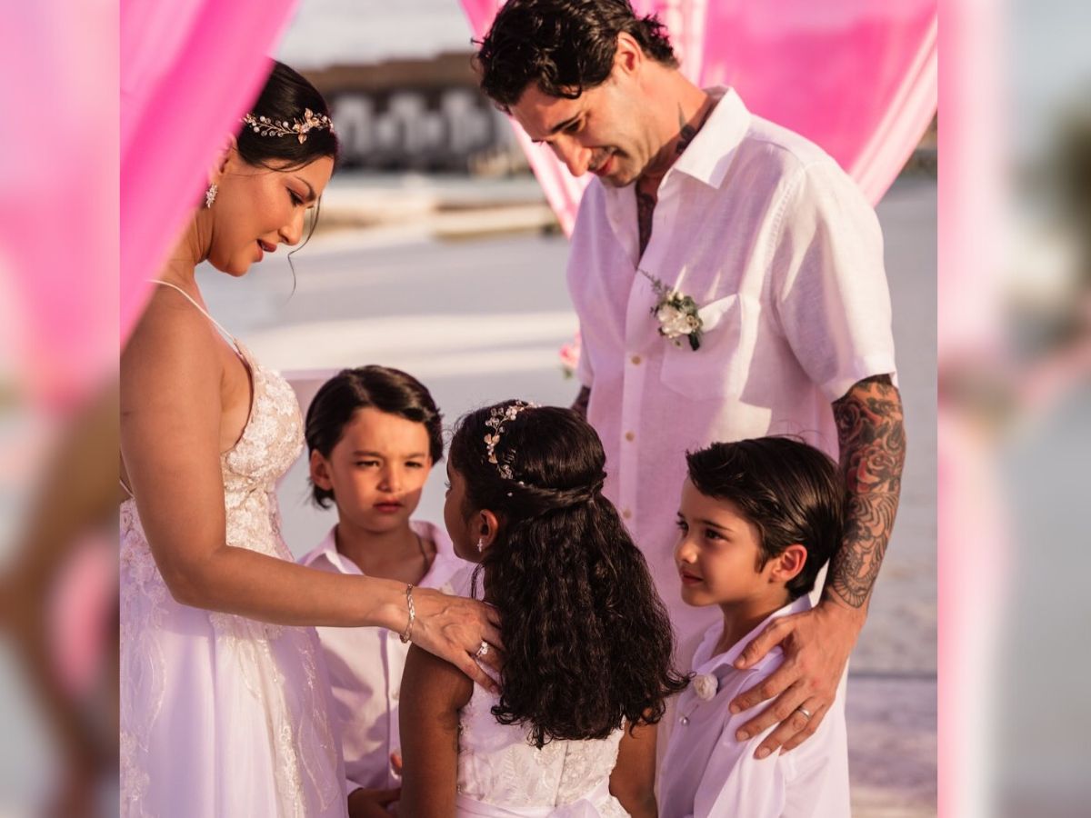 Sunny leone daniel weber renewed vows white wedding after 13 years of marriage