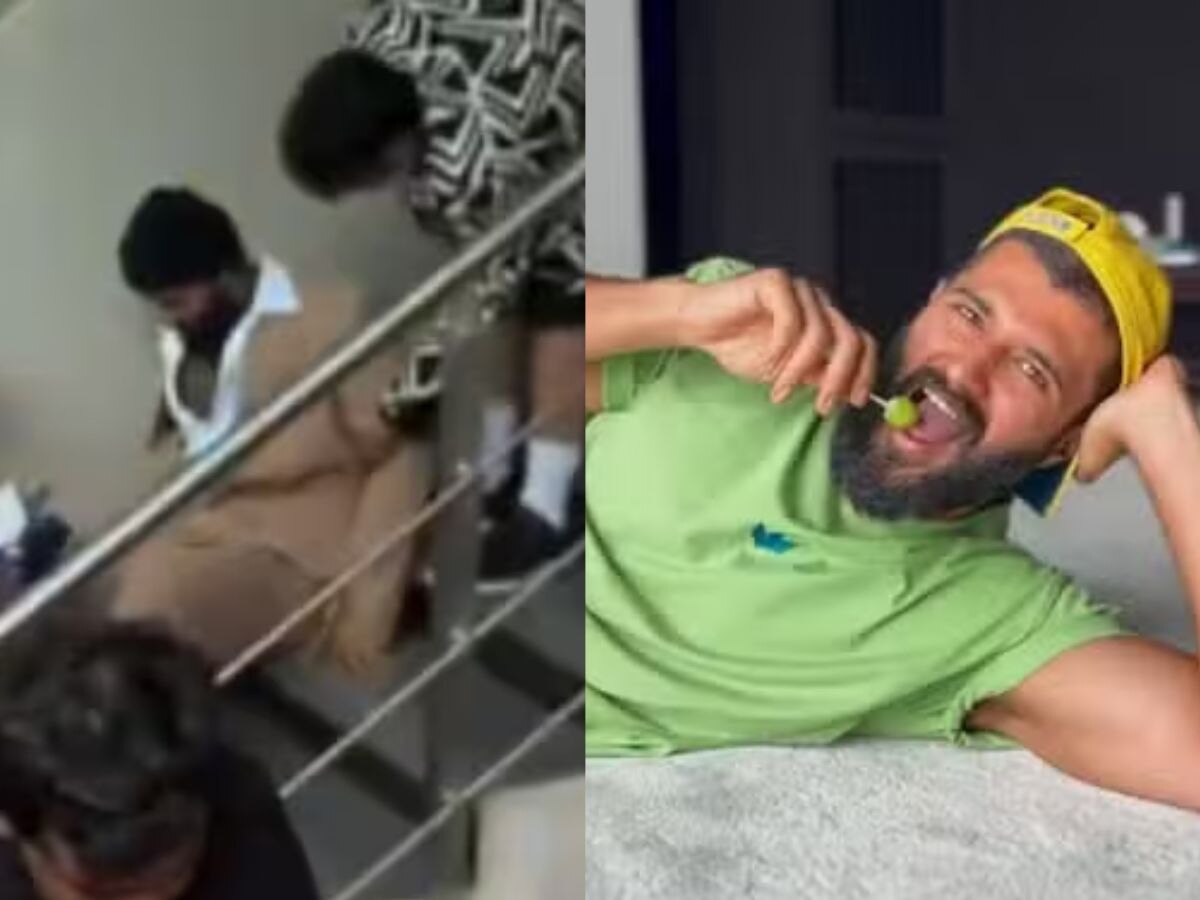 पायऱ्यांवरून पडल्यानंतर पहिल्यांदाच व्यक्त झाला विजय देवरकोंडा, VIDEO तुफान VIRAL