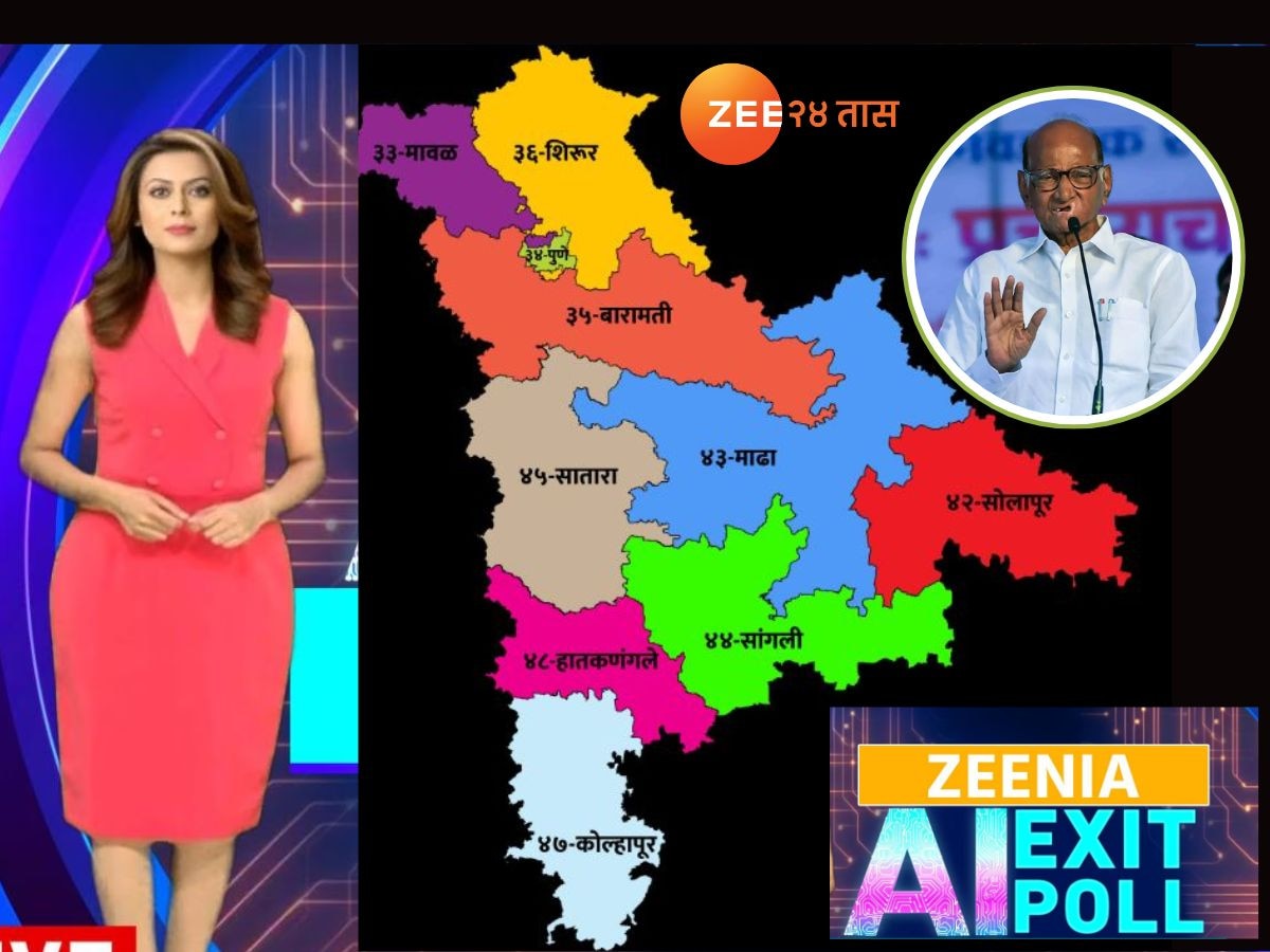 पश्चिम महाराष्ट्रात दिसणार 'शरद पवार फॅक्टर'? महायुतीला किती जागा? Zeenia च्या AI एक्झिट पोलने दिलं उत्तर title=