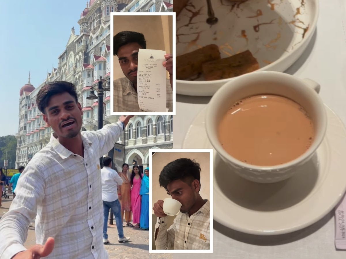 Taj Hotel Tea: मुंबईच्या ताज हॉटेलमध्ये जाऊन प्यायला 2124 रुपयांची चहा, मध्यमवर्गीय तरुणाचा VIDEO व्हायरल title=