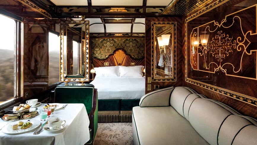 Worlds most luxurious train orient Express route ticket rates and inside photos 