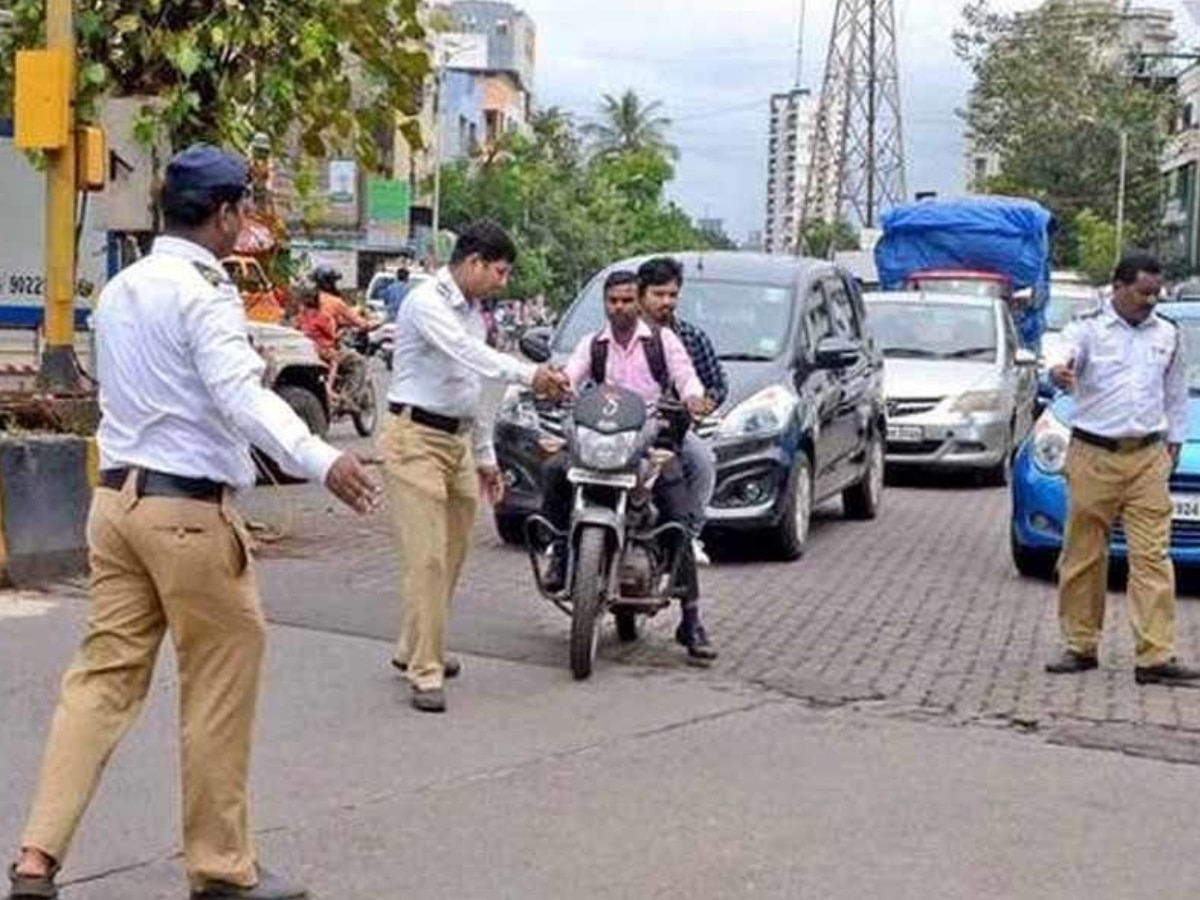 Traffic rules slippers while bike ride fine Challan Marathi News