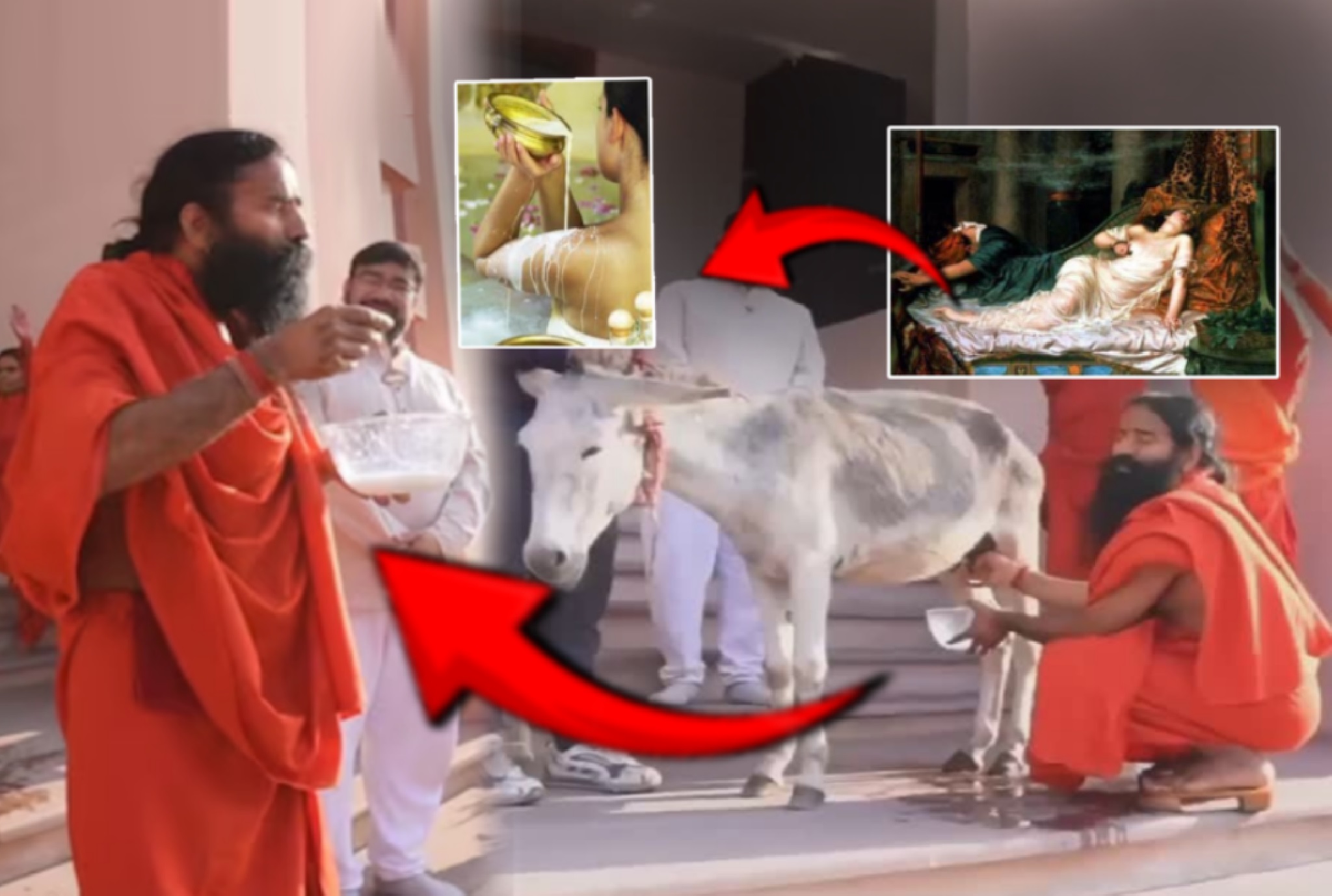 Video: 'ती गाढवाच्या दुधाने अंघोळ करायची कारण..'; दूध काढल्यानंतर बाबा रामदेवांचा दावा Video: 'ती गाढवाच्या दुधाने अंघोळ करायची कारण..'; दूध काढल्यानंतर बाबा रामदेवांचा दावा