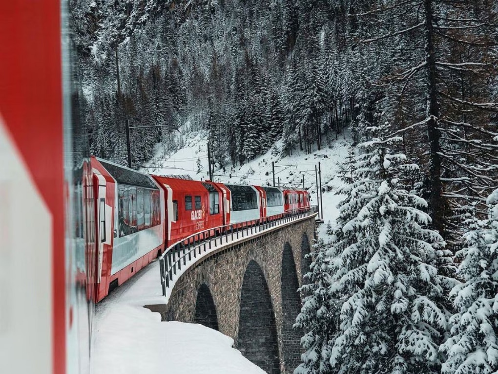 Glacier Express journey photos train ticket rates 