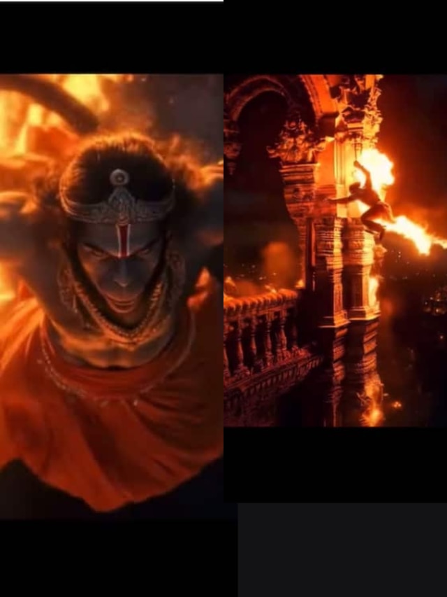 How Hanumant Destroy Ravan Lanka AI Photo