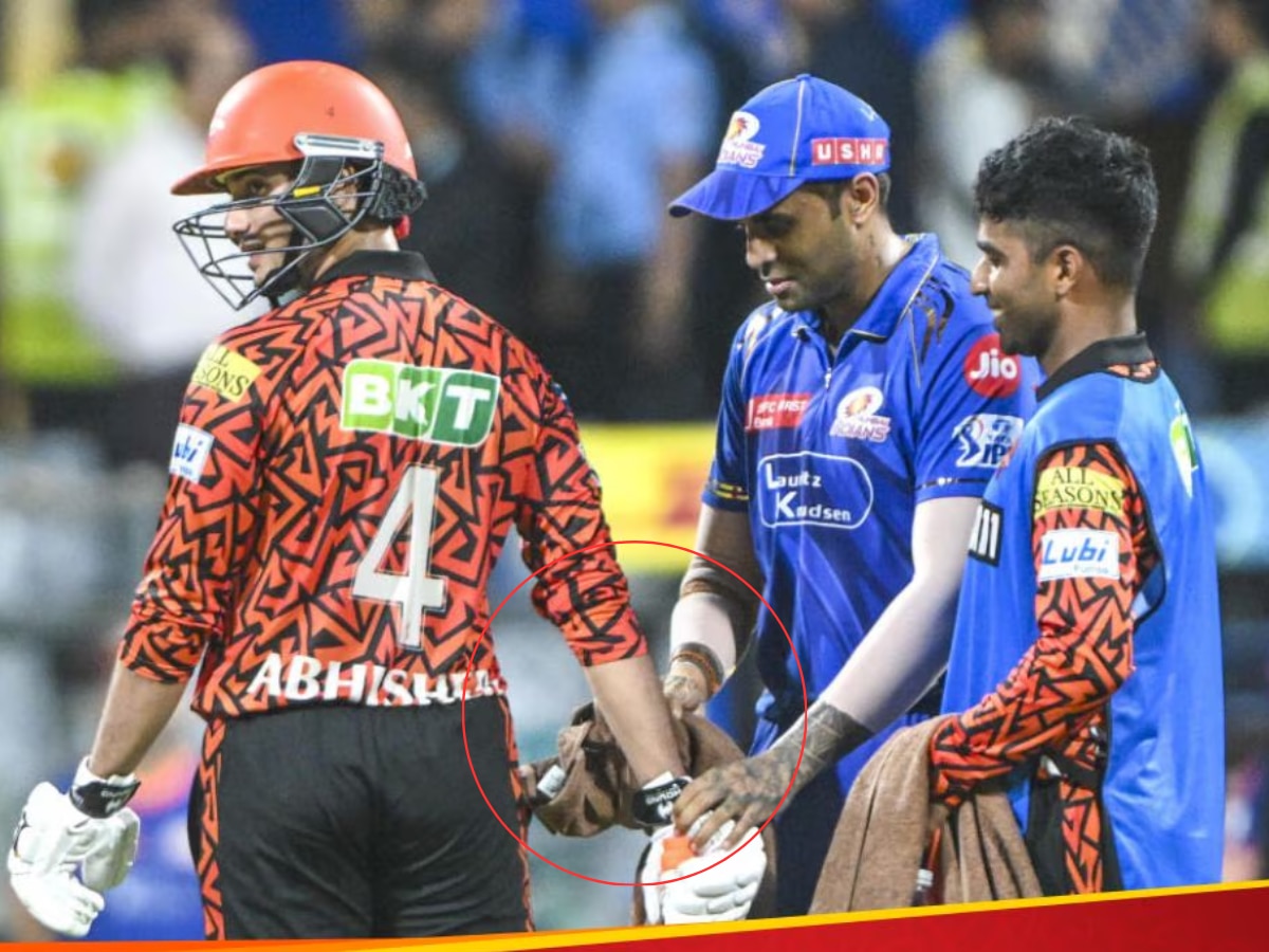 MI vs SRH: अभिषेकची दहशत... लाईव्ह सामन्यात शर्माची सूर्यकुमारने घेतली झाडा-झडती, Video Viral 