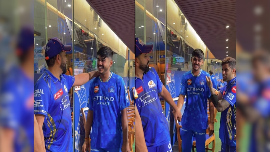 Video : चांगला खेळलास म्हात्रे! MI VS CSK मॅचनंतर रोहित शर्माने 17 वर्षांच्या फलंदाजाला दिली शाबासकी  