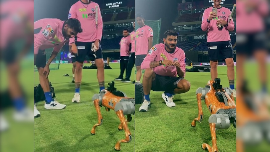 तुला गुजराती समजतं का? IPL मधल्या रोबोट डॉगची अक्षर पटेलने घेतली फिरकी; Video व्हायरल