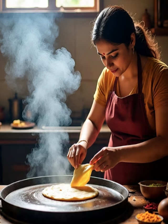 Kitchen tips and tricks hack to reduce smoke while cooking puri and roti know in marathi 