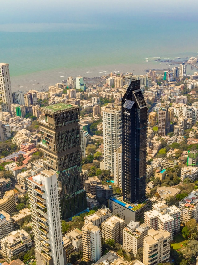 who is giving Mukesh Ambani a collision lodha altamount built in front of Antilia 