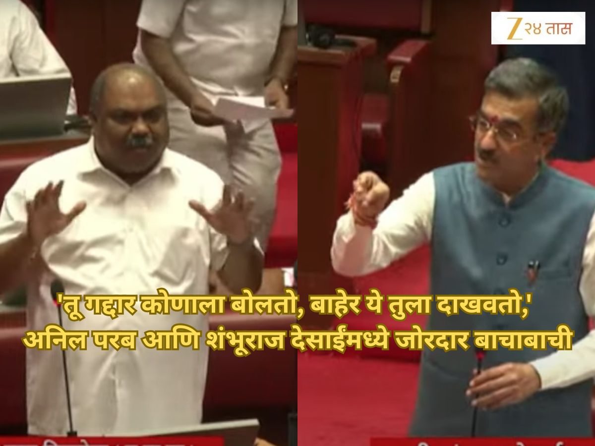 VIDEO: ‘तू गद्दार कोणाला बोलतो, बाहेर ये तुला दाखवतो,’ सभागृहात अनिल परब आणि शंभूराज देसाईंमध्ये जोरदार बाचाबाची VIDEO: ‘तू गद्दार कोणाला बोलतो, बाहेर ये तुला दाखवतो,’ सभागृहात अनिल परब आणि शंभूराज देसाईंमध्ये जोरदार बाचाबाची