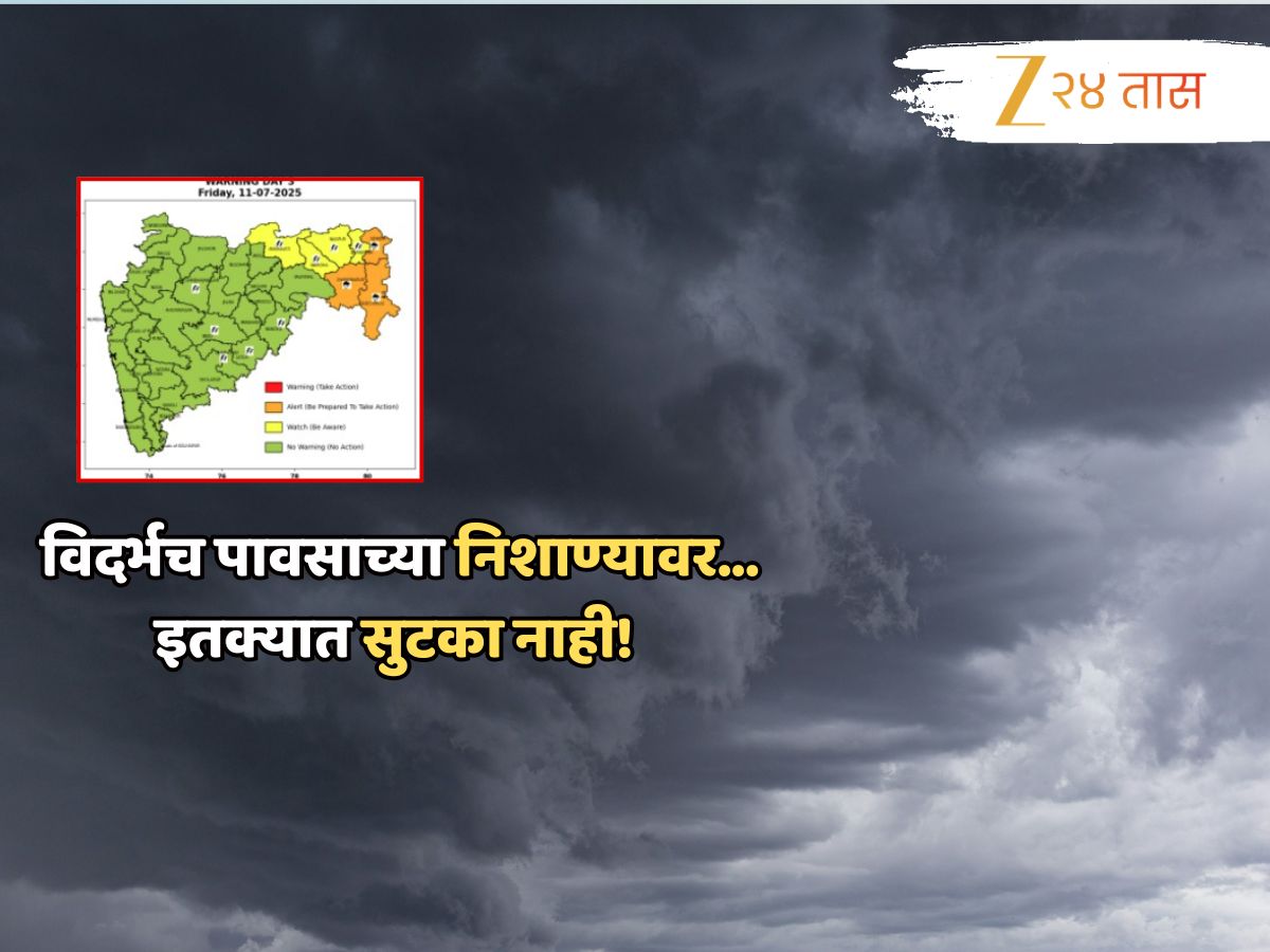 दुपारनंतर वादळी वारे! विदर्भ पावसाच्या निशाण्यावर, इतक्यात या माऱ्यापासून सुटका नाही दुपारनंतर वादळी वारे! विदर्भ पावसाच्या निशाण्यावर, इतक्यात या माऱ्यापासून सुटका नाही