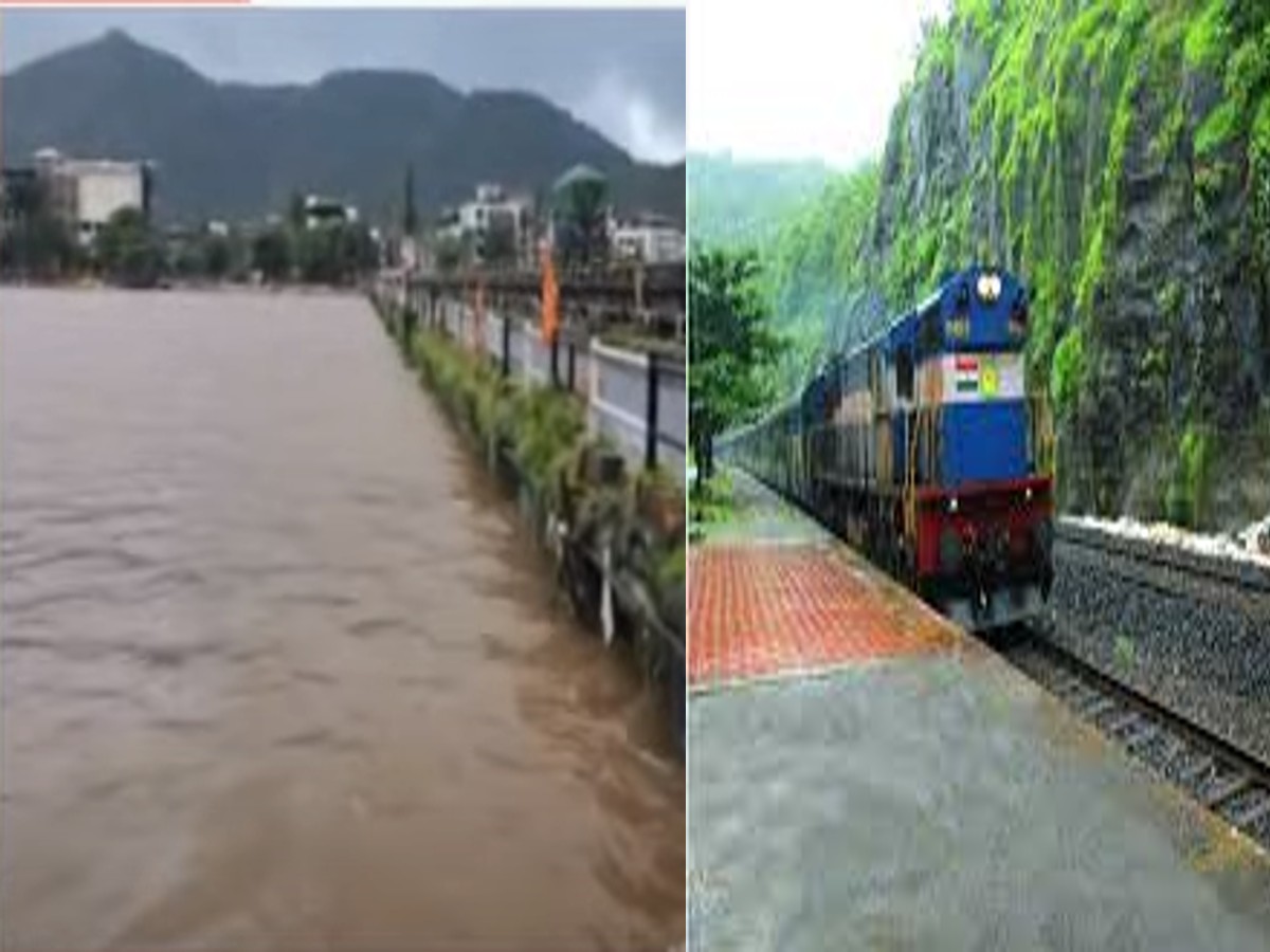 कोकणातही मुसळधार! कोकण रेल्वेची वाहतूक मंदावली, ‘या’ ट्रेन उशिरा, मुंबई-गोवा महामार्गही विस्कळीत