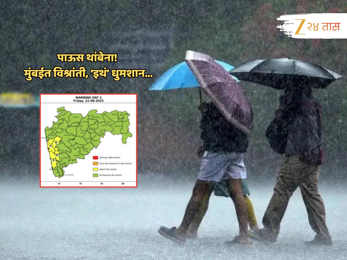 मुंबईत विश्रांती, मात्र राज्याच्या ‘या’ जिल्ह्यांमध्ये पावसाचं धुमशान; हवामान विभागाचा प्रत्येक अंदाज ठरतोय खरा
