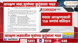 मराठा आरक्षण लढ्यातील मृतांच्या कुटुंबियांना मदत