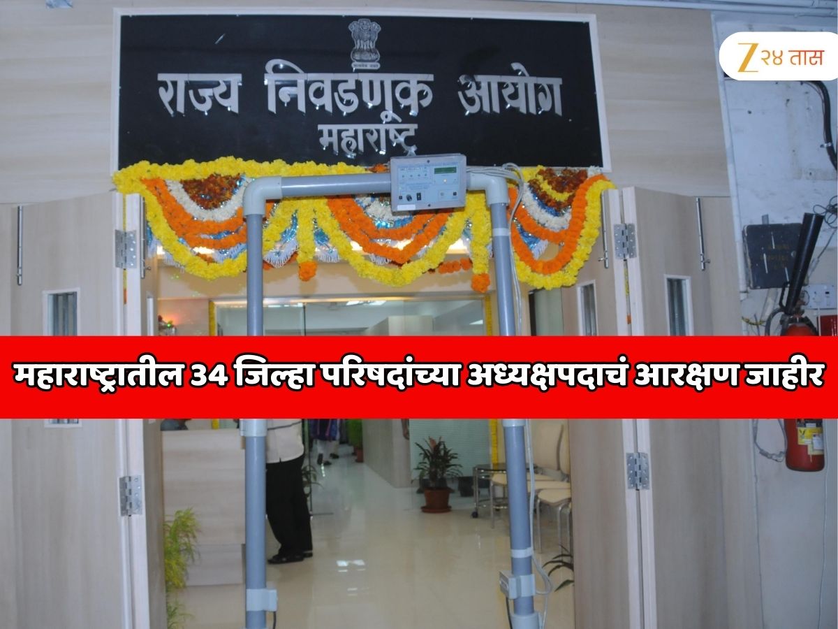 महाराष्ट्रातील स्थानिक स्वराज्य निवडणुंकाबाबत सर्वात मोठी अपडेट! 34 जिल्हा परिषदांच्या अध्यक्षपदाचं आरक्षण जाहीर महाराष्ट्रातील स्थानिक स्वराज्य निवडणुंकाबाबत सर्वात मोठी अपडेट! 34 जिल्हा परिषदांच्या अध्यक्षपदाचं आरक्षण जाहीर
