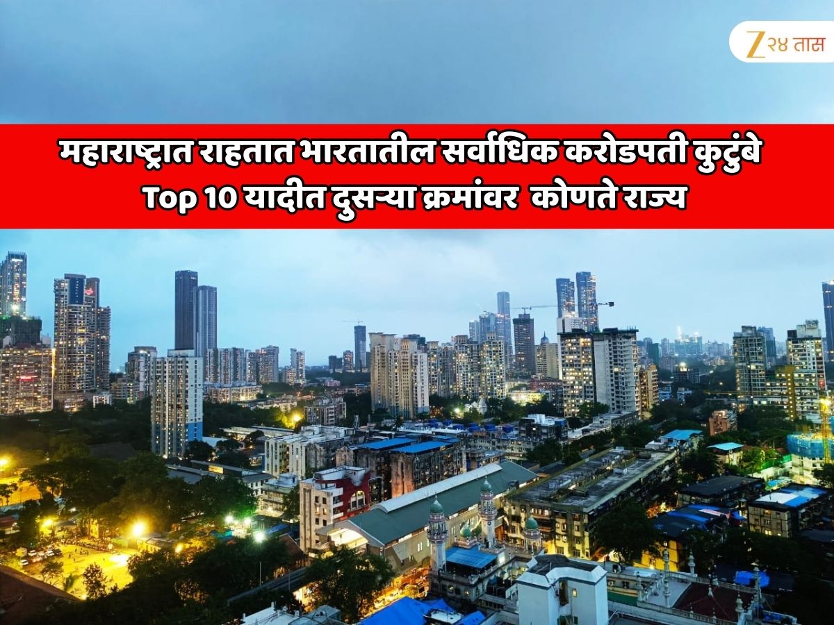 महाराष्ट्रात राहतात भारतातील सर्वाधिक करोडपती कुटुंबे; Top 10 यादीत दुसऱ्या क्रमांवर असलेल्या राज्याचे नाव जाणून शॉक व्हाल, देशात 410000 नवीन करोडपती…