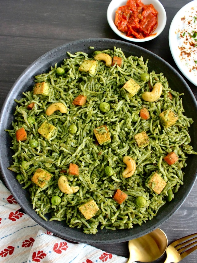 Palak paneer pulao easiest and unique recipe 