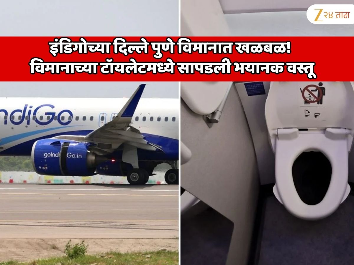 इंडिगोच्या दिल्ले पुणे विमानात खळबळ! विमानाच्या टॉयलेटमध्ये सापडली भयानक वस्तू