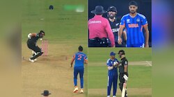IND VS NZ Final : अर्शदीपने फलंदाजाला बॉल फेकून मारला, मिचेल त्याचा मागे बॅट घेऊन धावला, मैदानात फायव्होल्टेज ड्रामा