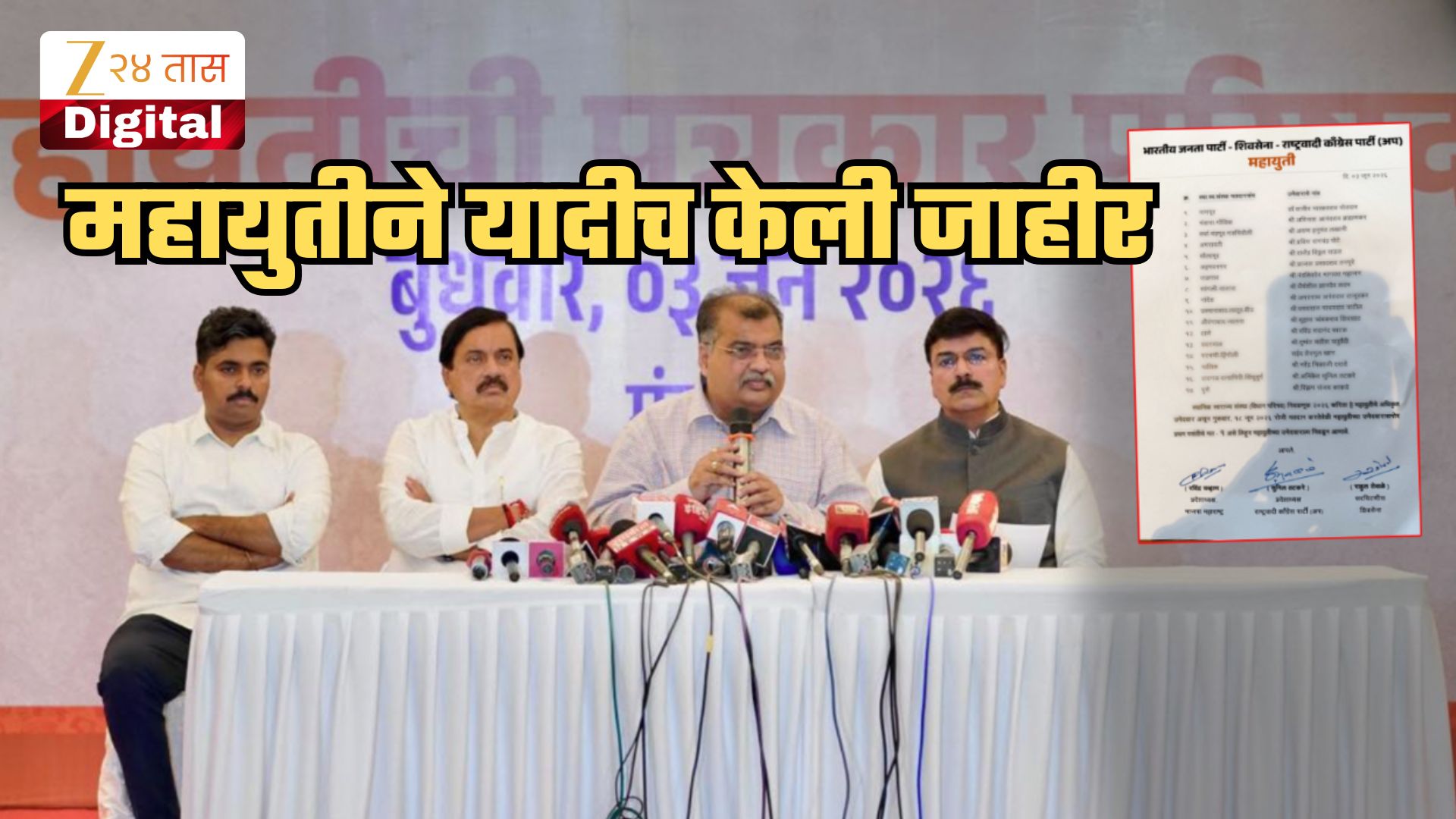 ...म्हणून उमेदवारी अर्ज भरल्यानंतर महायुतीने पुन्हा जाहीर केली उमेदवारांची यादी; 'ते' 17 जण कोण? ...म्हणून उमेदवारी अर्ज भरल्यानंतर महायुतीने पुन्हा जाहीर केली उमेदवारांची यादी; 'ते' 17 जण कोण?