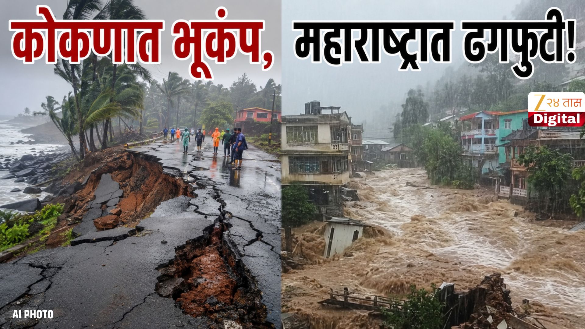 कोकणात भूकंप, महाराष्ट्रात ढगफुटी! अनेक जिल्ह्यात पावासाचे तांडव; निसर्गाचा रौद्र अवतार
