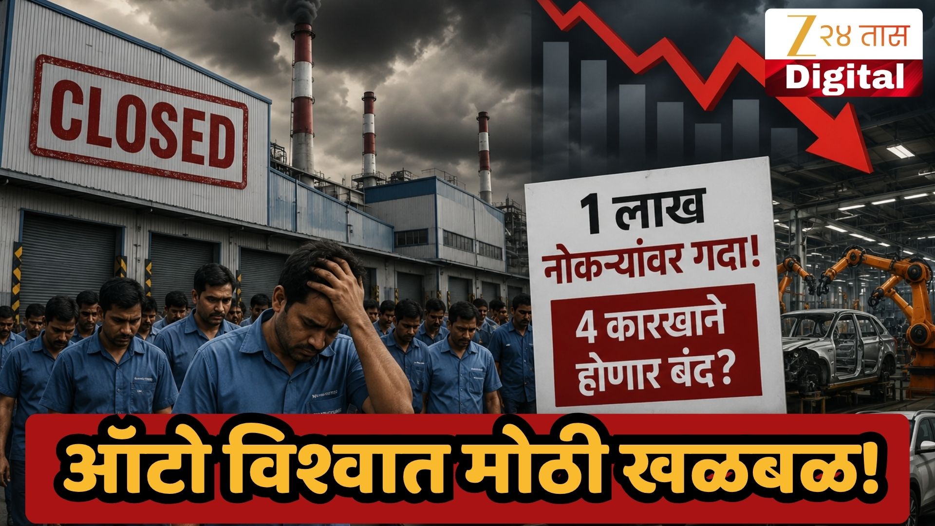 ऑटो सेक्टरमध्ये मोठा भूकंप! एकाच झटक्यात 1 लाख कर्मचाऱ्यांच्या नोकरीवरुन काढण्याची तयारी, 4 कारखानेही होणार बंद?