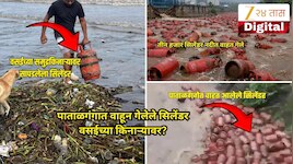 पाताळगंगात वाहून गेलेले सिलेंडर वसईच्या समुद्र किनाऱ्यावर? Viral Video 