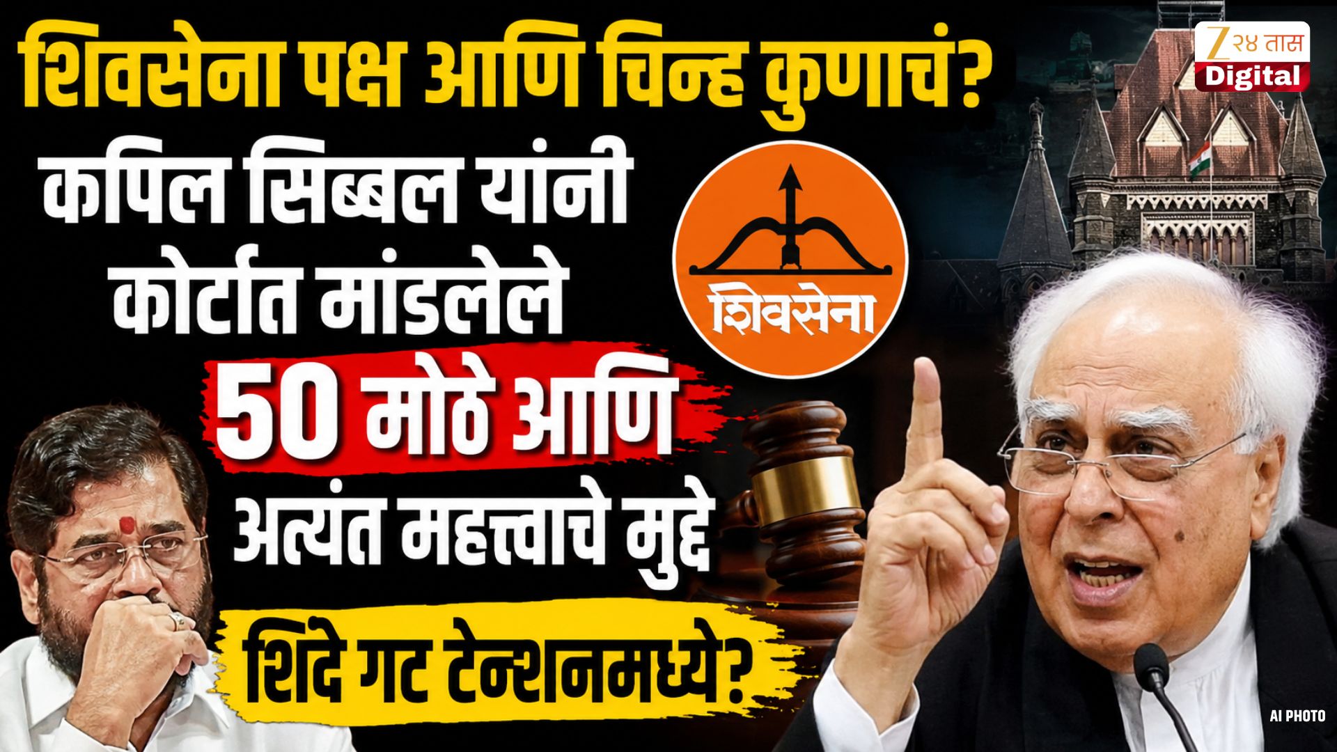 शिवसेना पक्ष आणि चिन्ह प्रकरणी कपिल सिब्बल यांचे 50 मुद्दे