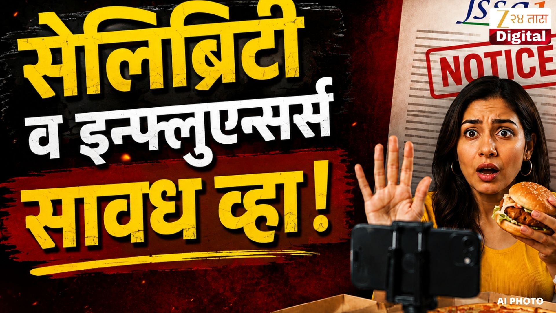 FSSAI चा इन्फ्लुएन्सर्सना खाद्य जाहिरातींबाबत इशारा