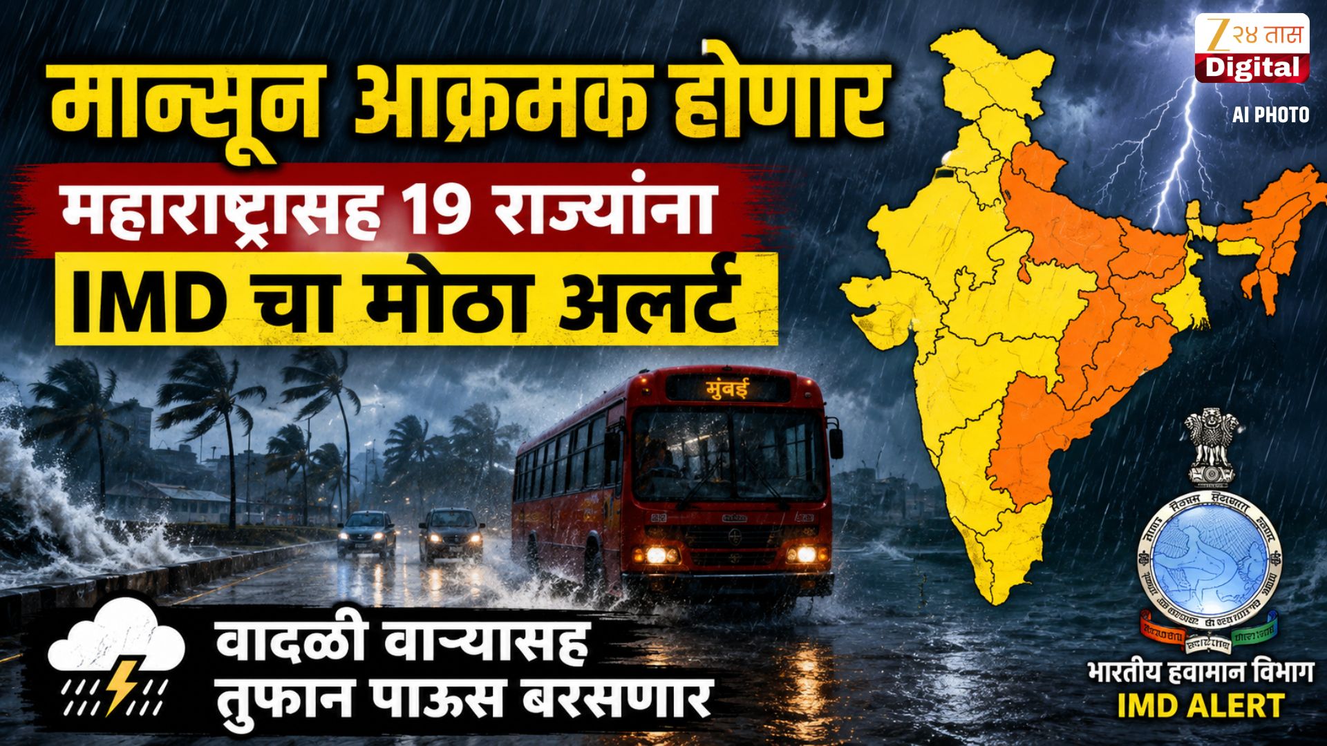 मान्सून आक्रमक; 19 राज्यांना IMD चा अलर्ट