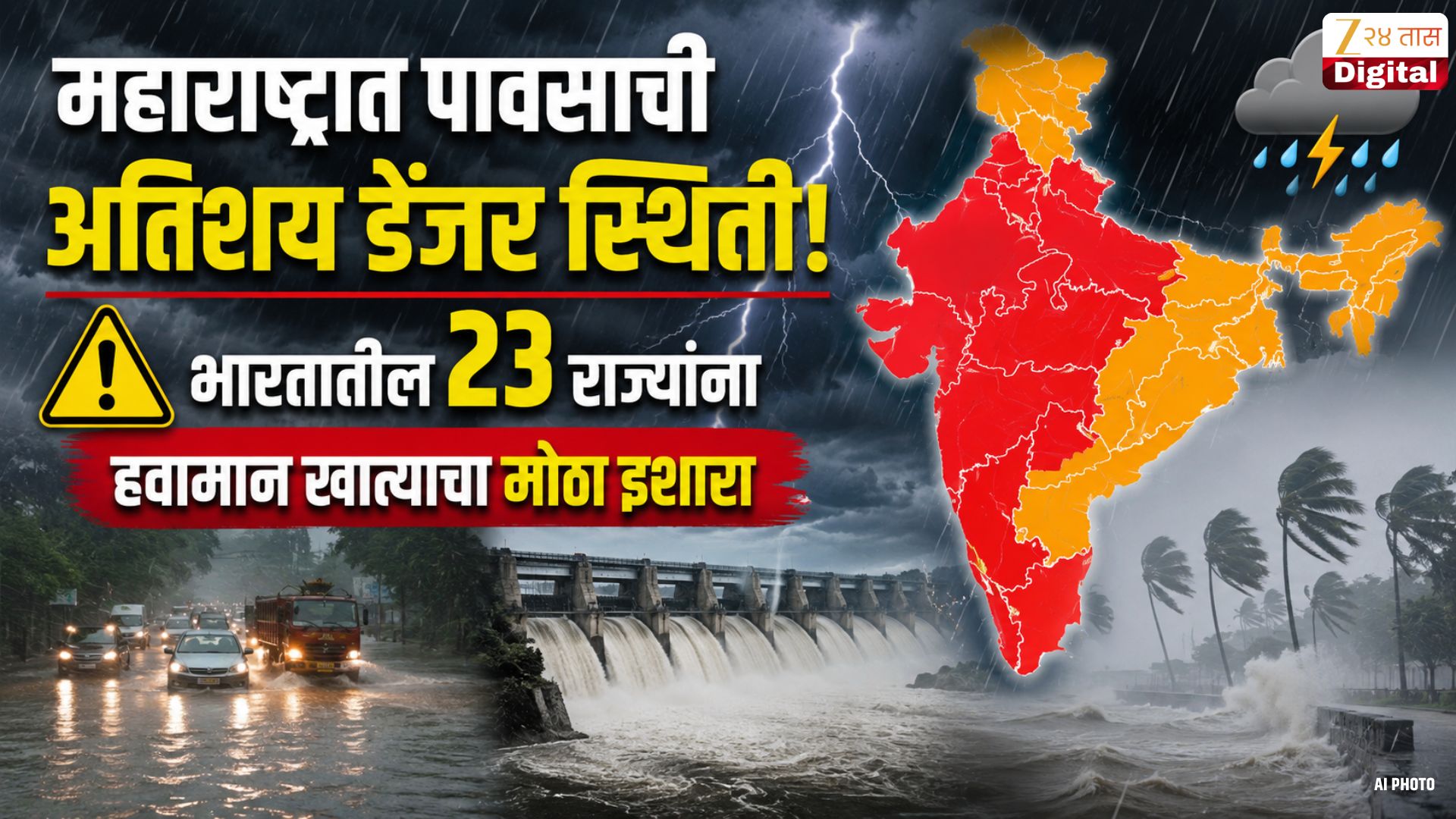 महाराष्ट्रासह २३ राज्यांना हवामान खात्याचा अलर्ट