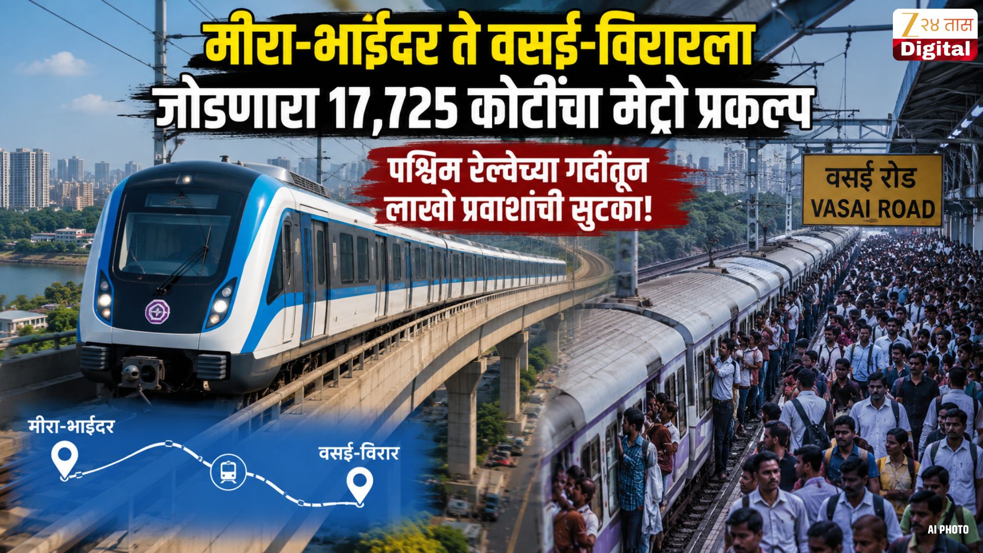 मीरा-भाईंदर-वसई-विरार मेट्रो-13 प्रकल्पाला मंजुरी