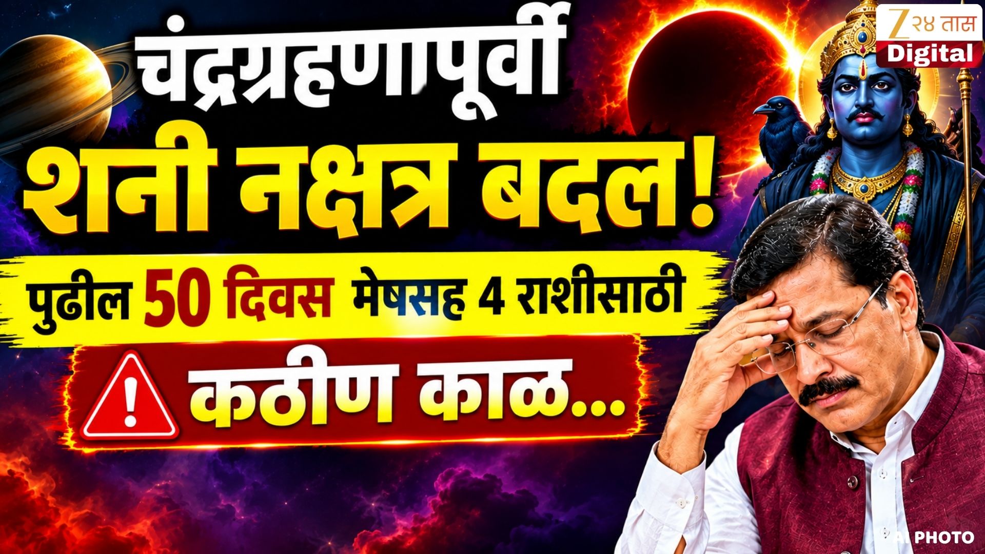 शनीचे रेवती नक्षत्रात प्रवेश, 4 राशींसाठी कठीण काळ