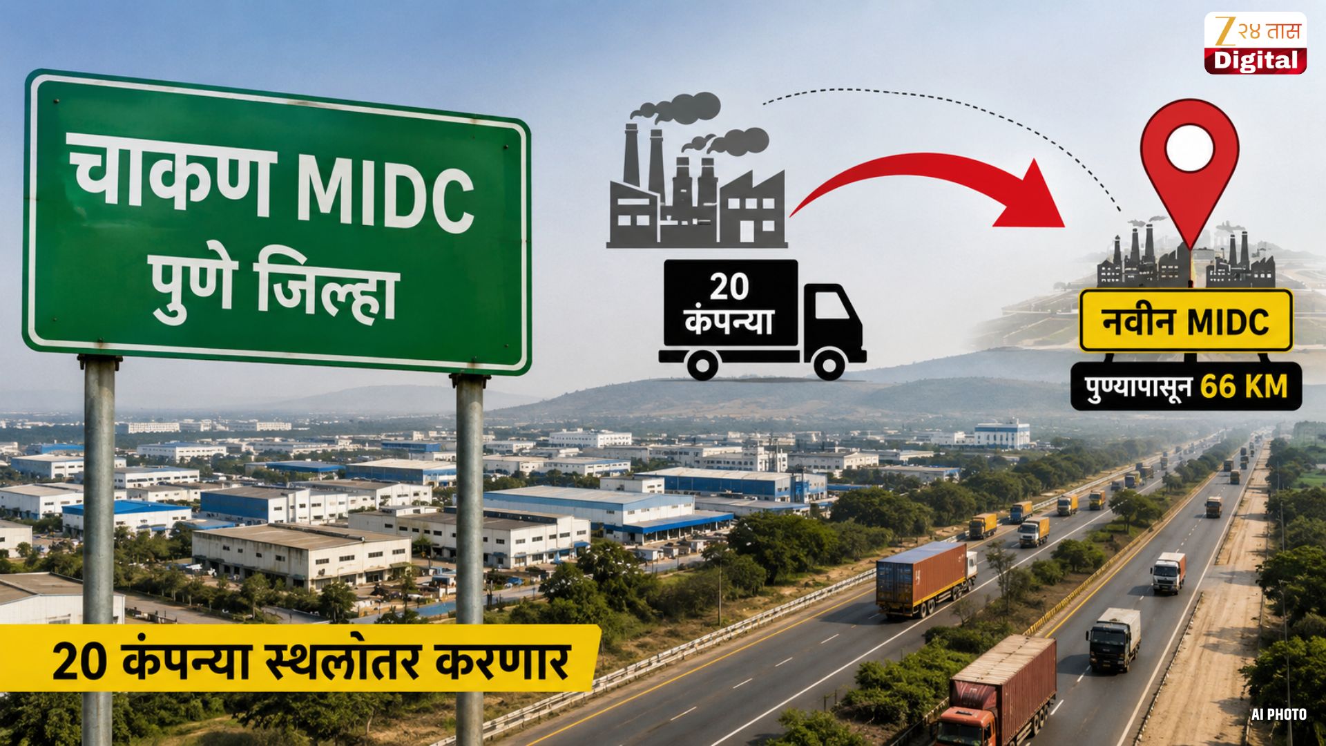 चाकण MIDC मधील 20 कंपन्यांचे खंडाळा MIDC कडे स्थलांतर