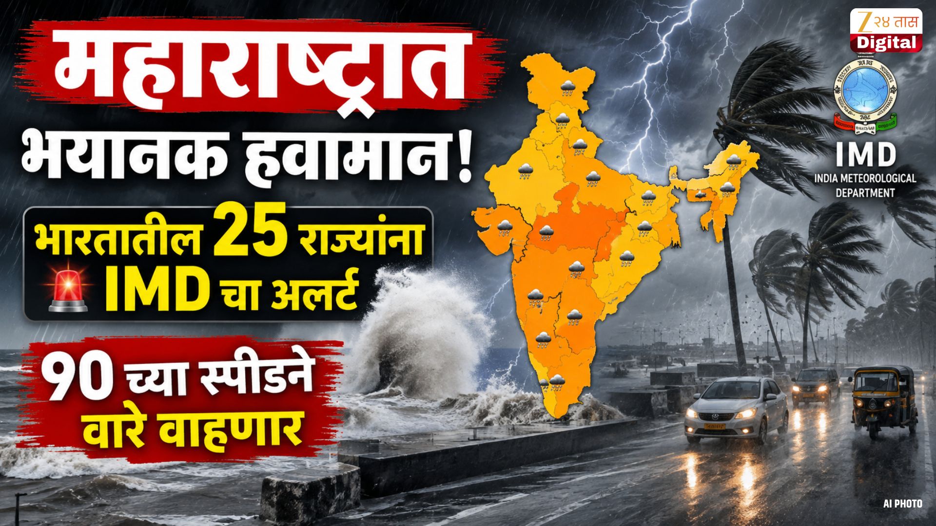 IMD चा 27 राज्यांना मुसळधार पावसाचा अलर्ट; महाराष्ट्रात पाऊस मंदावला