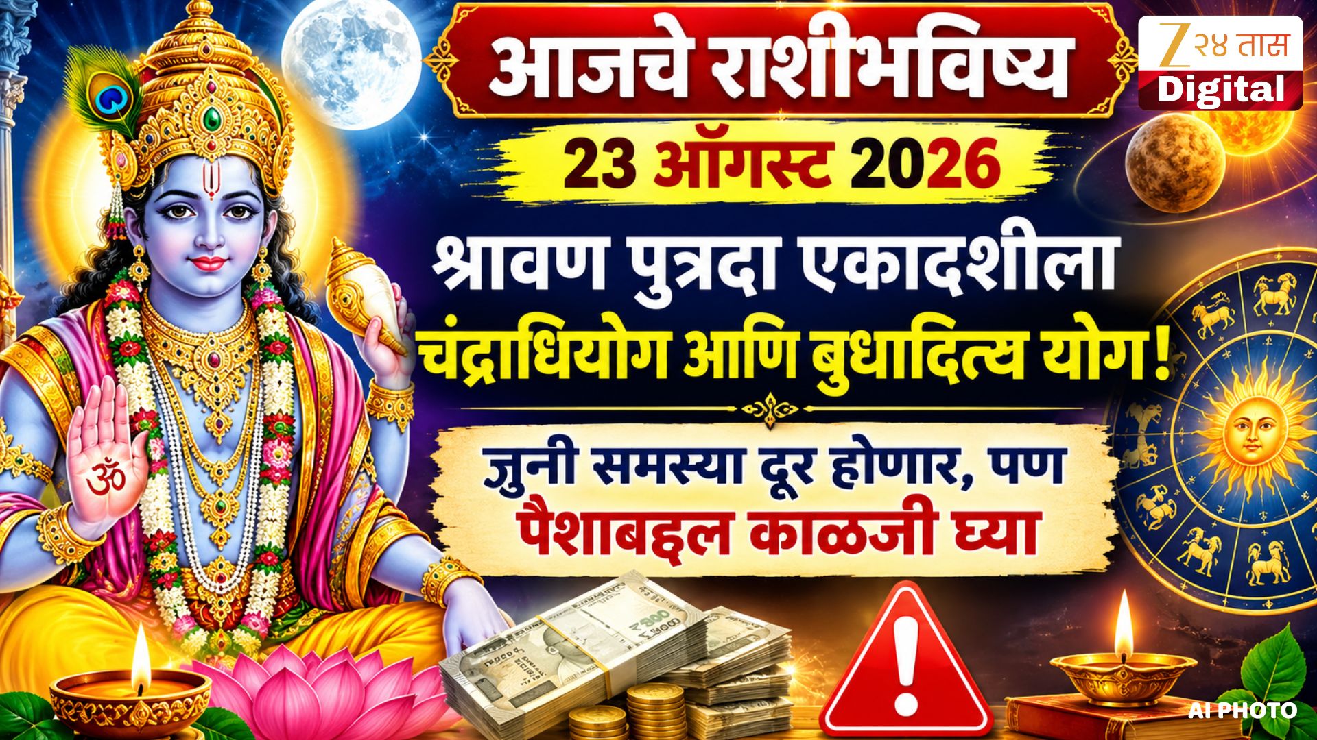 पुत्रदा एकादशीला चंद्राधियोग, राशींवर शुभ परिणाम