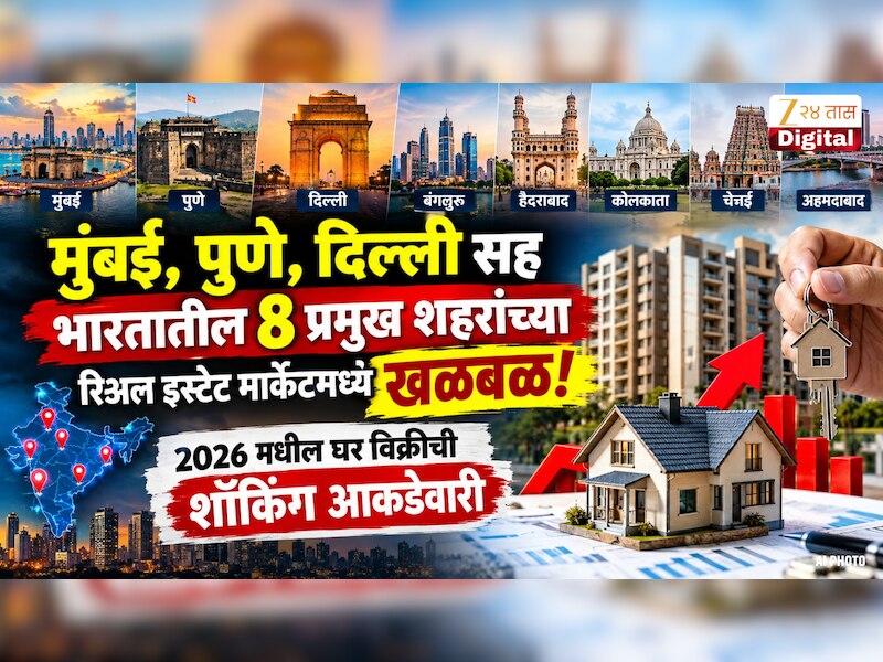 मुंबई, पुणे, दिल्ली सह भारतातील 8 प्रमुख शहरांच्या रिअल इस्टेट मार्केटमध्ये खळबळ! 2026 मधील घर विक्रीची शॉकिंग आकडेवारी  