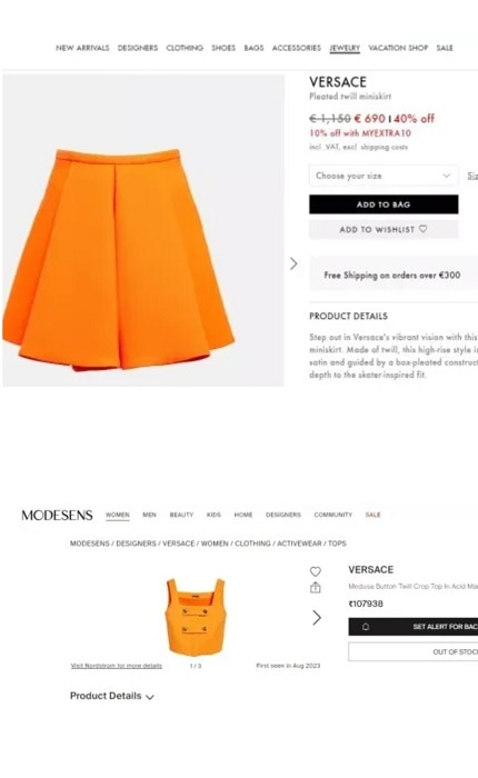 Radhika Merchant orange dress price which she wore in paris