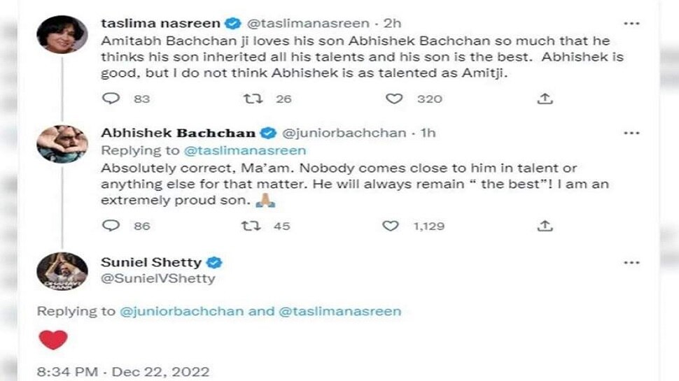 Abhishek Bachchan Reaction On Author Tasleema Nasreeen Comparing Him With Father Amitabh Bachchan 