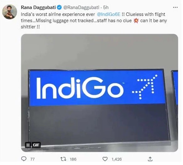 bahubali fame actor rana daggubati shares worst experience in indigo airline 