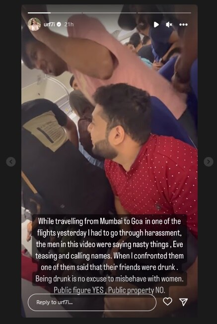 urfi javed harrased by some boys in flight while traveling from mumbai to goa 