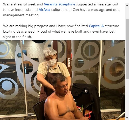 trending news AirAsia CEO receives conduct shirtless meeting