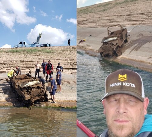  viral news a man found jeep from water which is 32 years old at Cheney Lake
