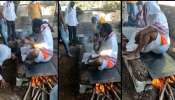 Video Viral : गरम तव्यावर बसून भक्तांना शिवीगाळ करणाऱ्या बाबा गायब; भक्तांनी केला अजब दावा