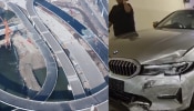 VIDEO: कोस्टल रोड भुयारी मार्गात भरधाव BMW, कारचालकाचे नियंत्रण सुटले आणि...