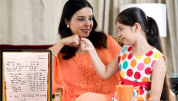 Viral : &#039;ही तर सुपर मॉम&#039;; 6 वर्षांच्या मुलीसाठी आईने बनवलं टाइम टेबल, बघून तुम्हीही चक्रावाल