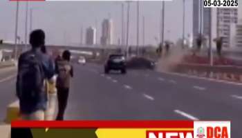 speeding BMW crashed on Mumbai's Coastal Road