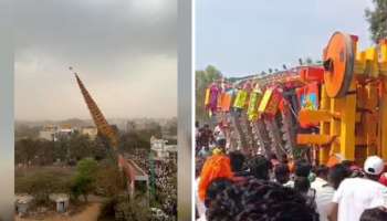 सोसाट्याचा वारा अन् मुसळधार पाऊस, देवीच्या मंदिराजवळ पोहोचताच 120 फूट रथ कोसळला, एकाचा मृत्यू