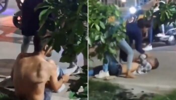 बॉयफ्रेंडला हॉटेलमध्ये पकडलं; मुलीने छातीवर बसून त्याला अर्धनग्न करुन चोपलं; पाहा Video 